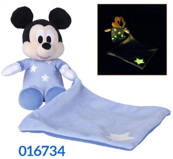 PELUCHE+ARRULLO MICKEY BRILLA OSCURIDAD 10x35cm