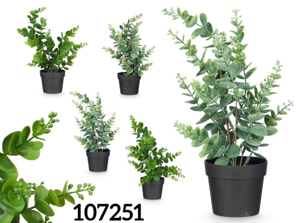 MACETA ARTIFICIAL HOJAS VERDES 35cm