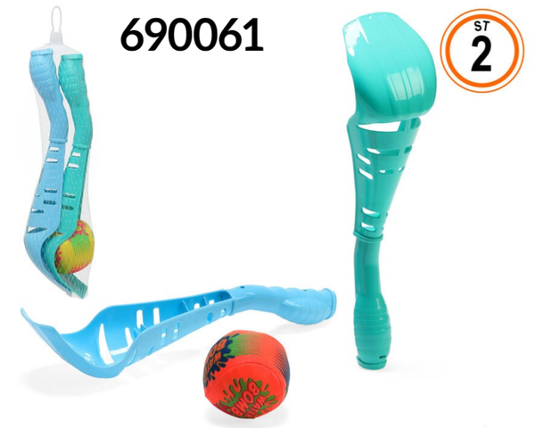 JUEGO LANZA PELOTA 2pz RED