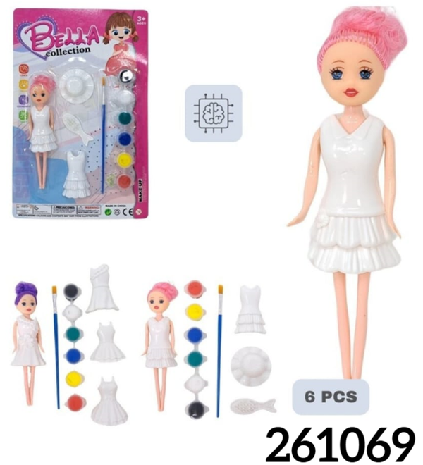 MUÑECA BELLA PINTURAS BLISTER 20x30cm