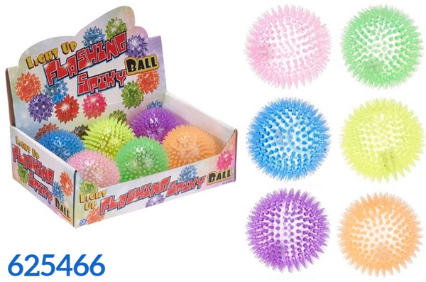 PELOTA GOMA COLORES 10cm LUZ EXPOSITOR (6)
