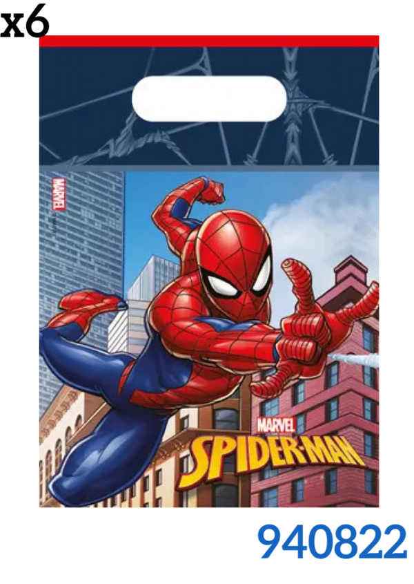 BOLSA REGALO PP SPIDERMAN 18x26cm 6ud
