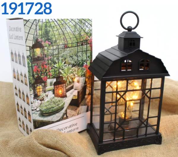 FAROL CUADRADO NEGRO BOMBILLA LED 33x18cm