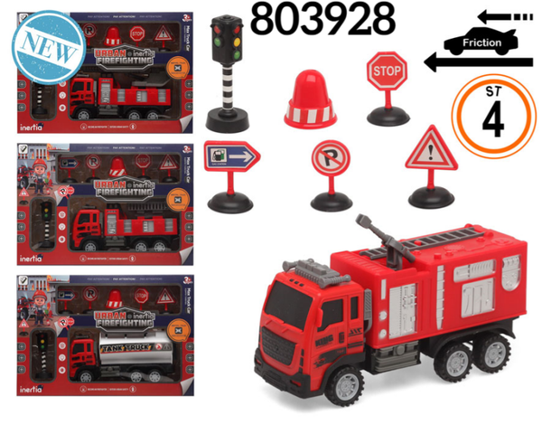 CAMION BOMBEROS ACCESORIOS CAJA 37x25cm