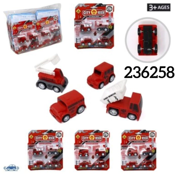 CAMIONES BOMBEROS MINI 4ud BLISTER