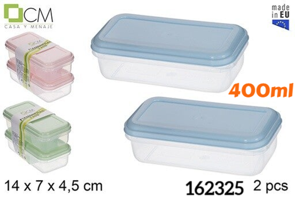 FIAMBRERA PLAST. RECT. PACK2 400ml (12)