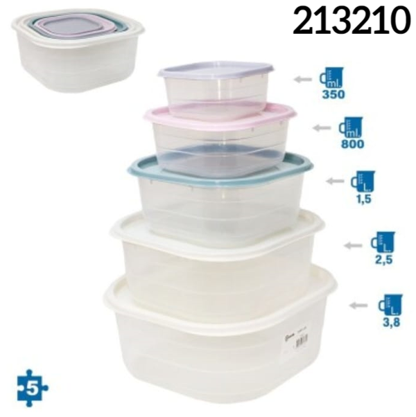 FIAMBRERAS PLAST. SET 5pz CUADRADAS