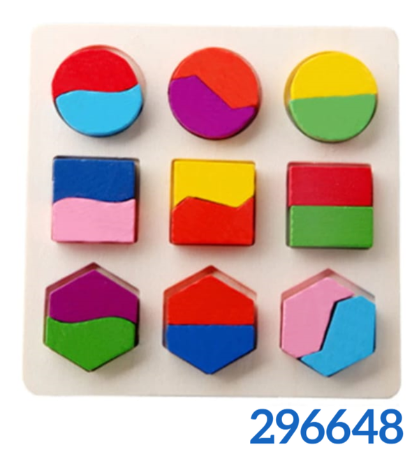 PUZZLE MADERA FORMAS GEOMETRICAS 15x15cm