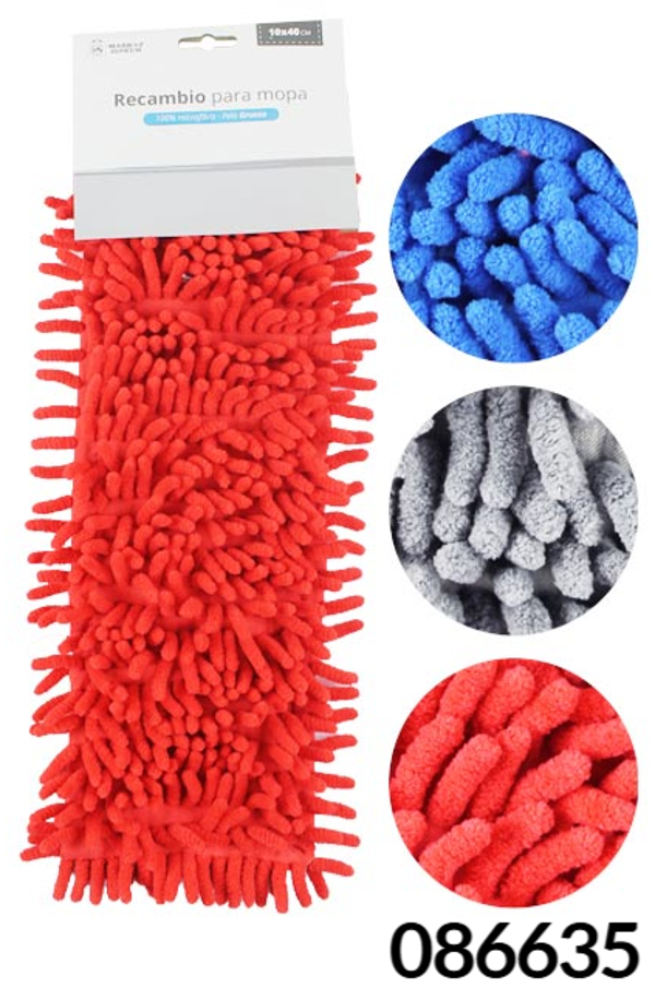 RECAMBIO MOPA MICROFIBRA PELO GRUESO 10x40cm