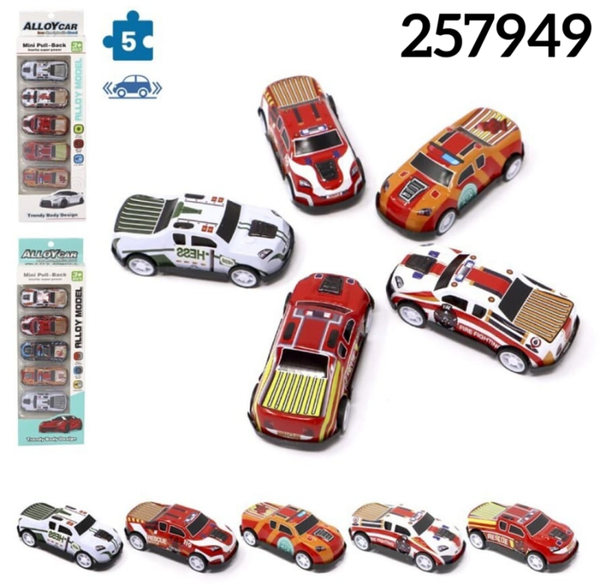 COCHES ALLOY CAR 5ud CAJA 10x31cm
