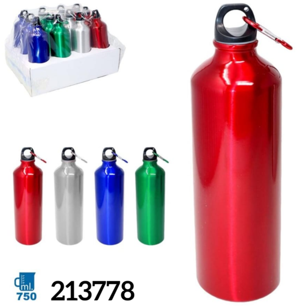 BOTELLA ALUMINIO LISA MOSQUETON 750ml