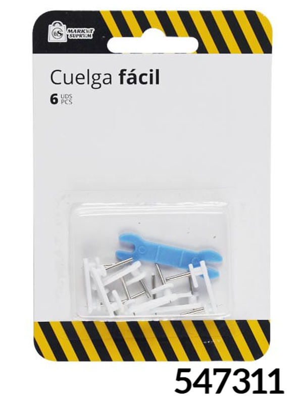 CUELGA FACIL 2PUNTAS 6ud BLISTER (12)