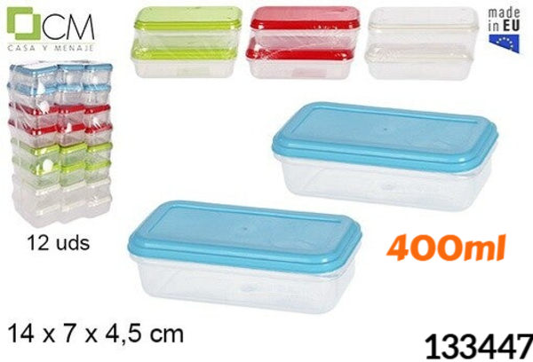 FIAMBRERA PLAST. RECT. PACK2 400ml (12)