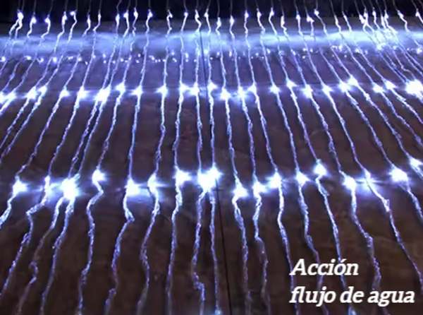 CORTINA LUCES 288LED BLANCA/AMARILLA EXT./INT. ENCHUFE