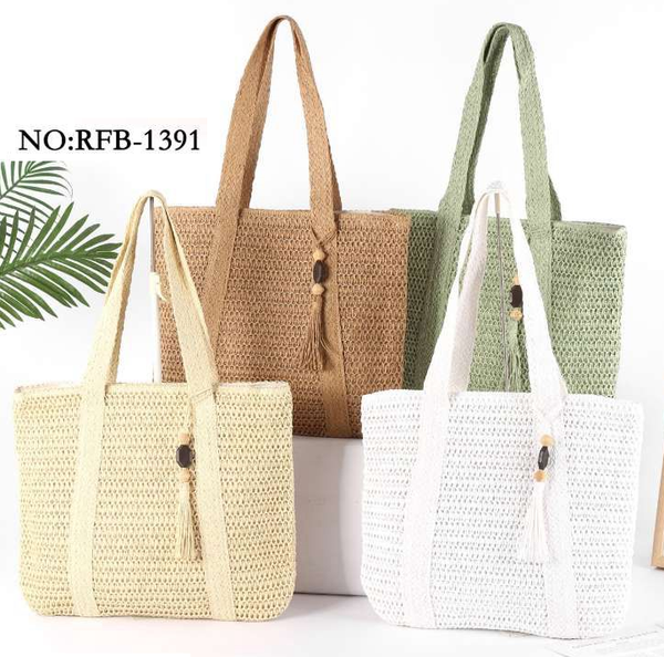 BOLSO PLAYA RATTAN BORLA 45x38cm