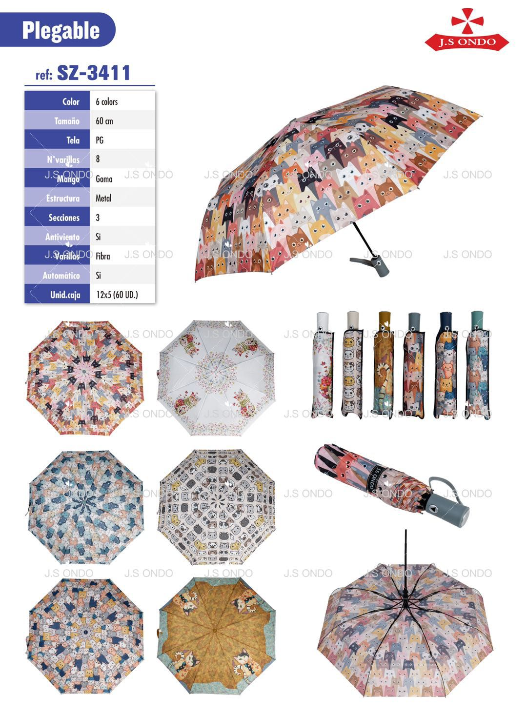 PARAGUAS SRA. PLEGABLE ESTAMPADO