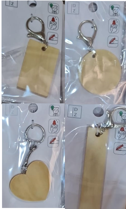LLAVERO MADERA PARA MANUALIDADES 4SURTIDOS