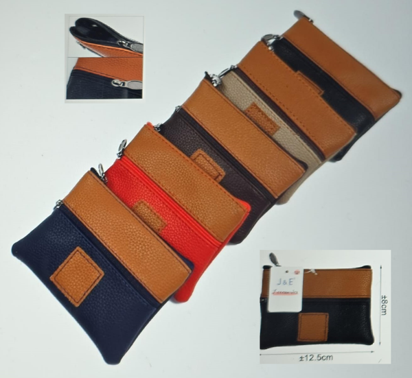 MONEDERO 2CREMALLERAS PIEL 13x8cm