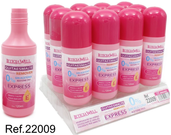 QUITAESMALTE SIN ACETONA LETICIA WELL 120ml (12)