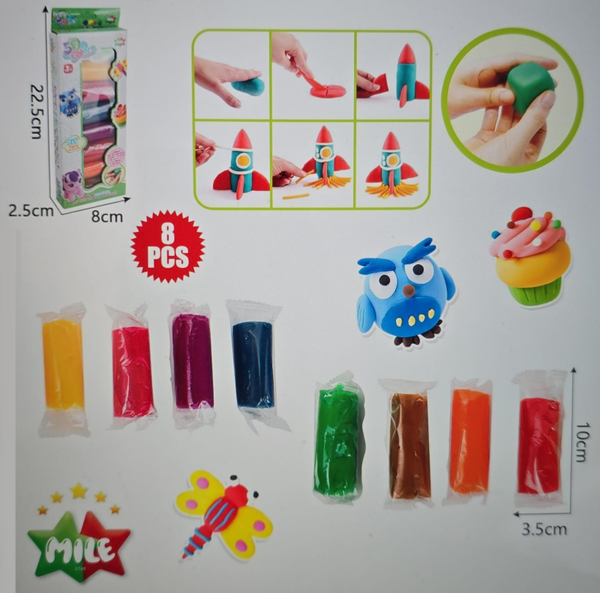 PLASTILINA BLANDA CAJA 8BARRITAS