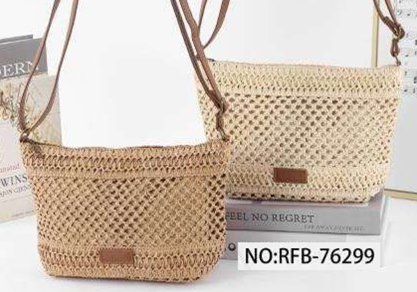 BOLSO BANDOLERA RATTAN LISO 29x18cm