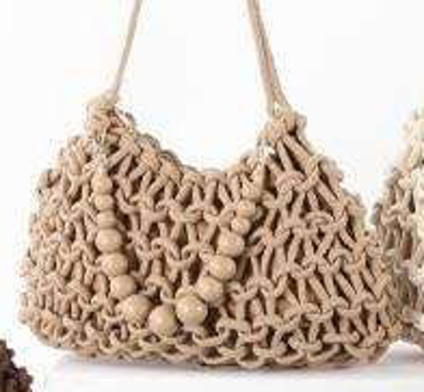 BOLSO RATTAN CALADO ASA BOLAS 41x31cm