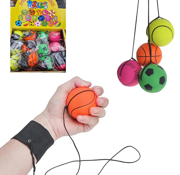 PELOTA GOMA CUERDA MANO/PIE (24)