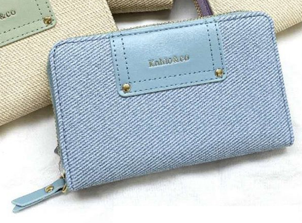 CARTERA SRA. ALARGADA TEJIDO 16x10cm
