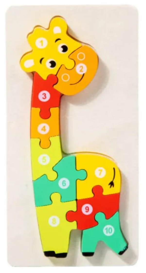PUZZLE MADERA NUMEROS/LETRAS JIRAFA