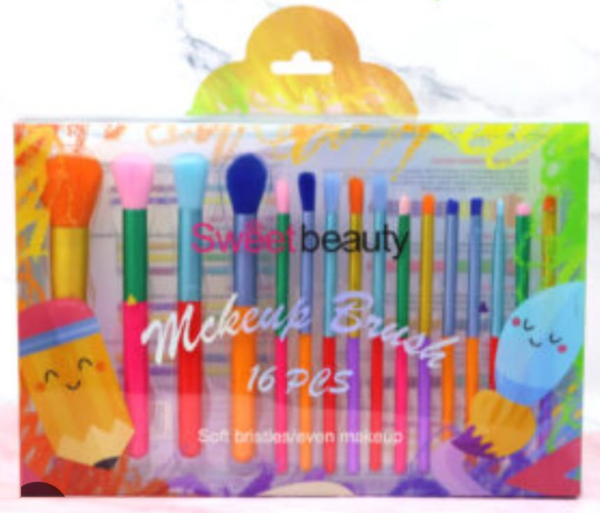 SET BROCHAS MAQUILLAJE 16pz CAJA