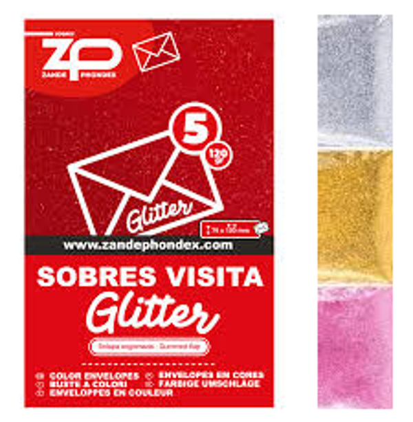 SOBRE VISITA GLITTER 76x120mm 5ud (18)