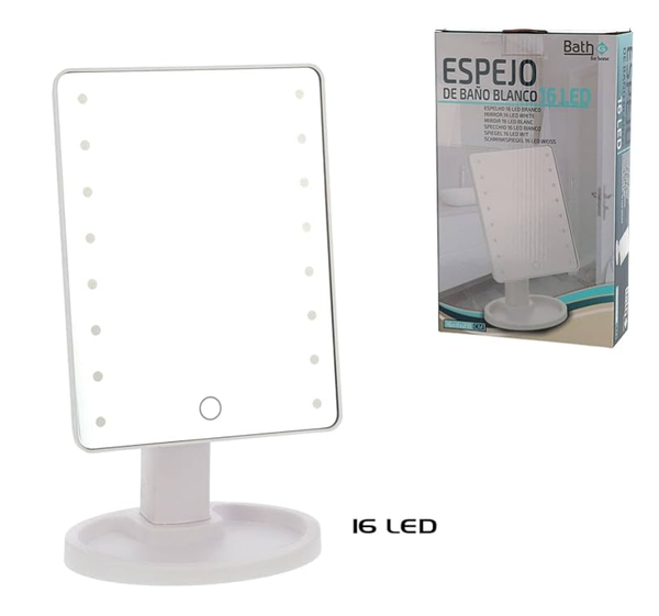 ESPEJO 16LED SOBREMESA 29x17cm