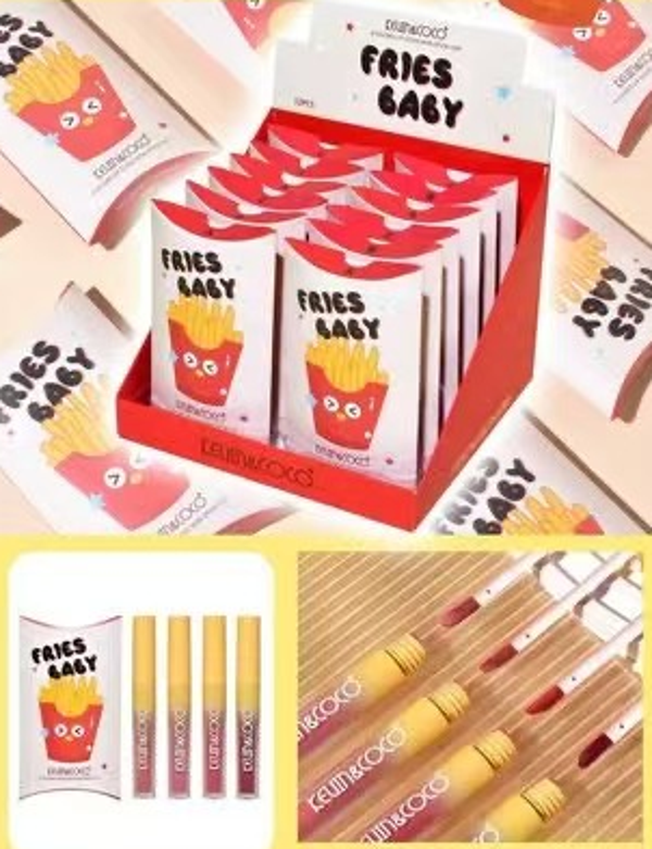 SET BRILLO LABIOS 4ud CAJA KEVIN & COCO