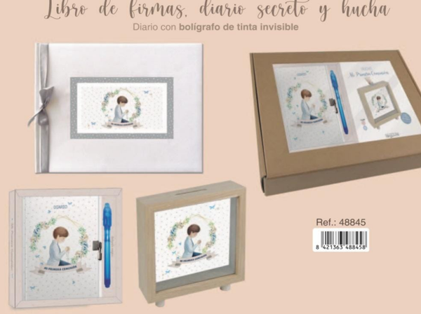 CONJUNTO LIBRO+DIARIO+HUCHA COMUNION NIÑO