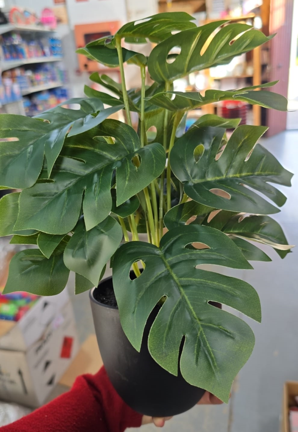 MACETA ARTIFICIAL HOJA VERDE 35cm