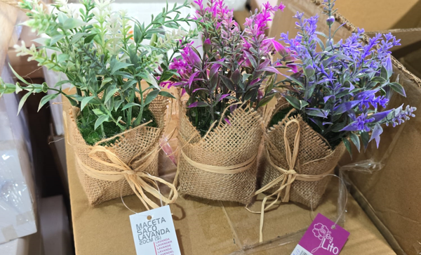 MACETA SACO ARTIFICIAL LAVANDA 20cm