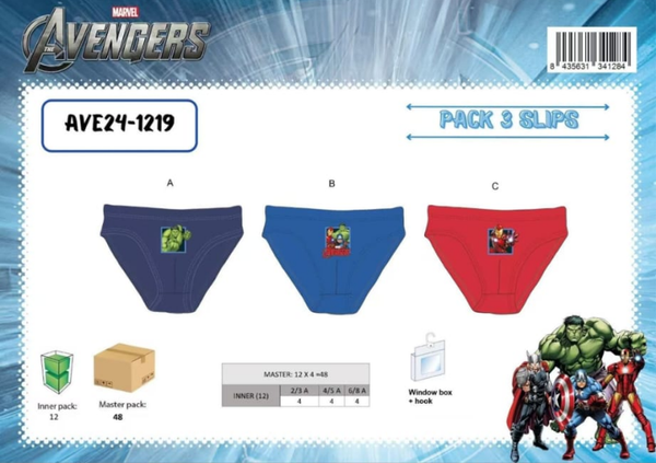 CALZONCILLO INF. SLIP AVENGERS 3ud
