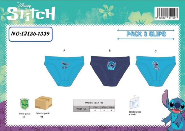 CALZONCILLO INF. SLIP LILO & STITCH 3ud