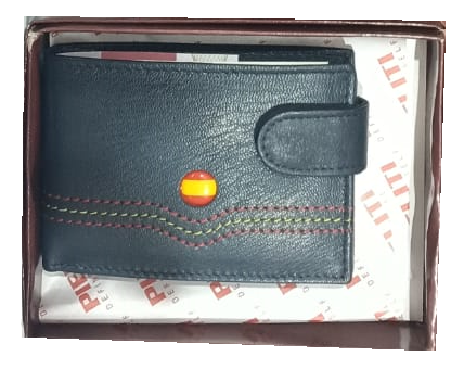 CARTERA CRO. PIEL FRANJA ESPAÑA 9x7cm