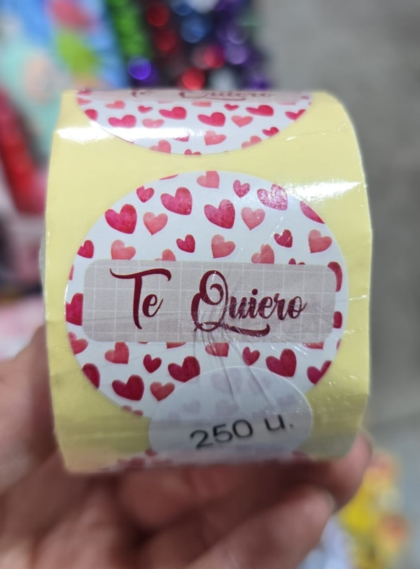 ETIQUETAS FELICITACION SAN VALENTIN 250ud