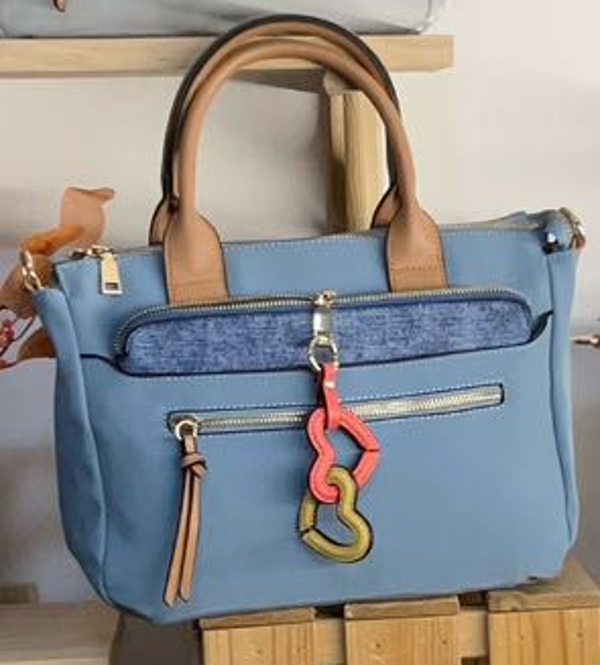 BOLSO MALETA BICOLOR COLGANTE 28x22cm