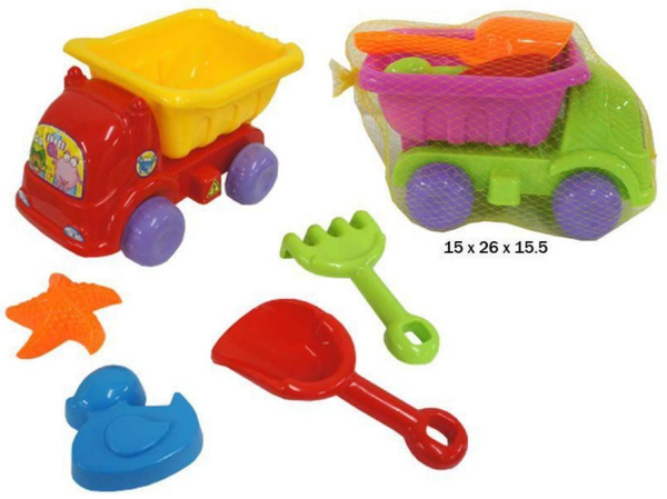 CAMION PLAYA PLASTICO 5pz RED