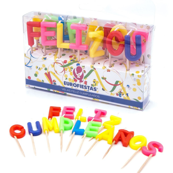VELAS FELIZ CUMPLEAÑOS CAJA ACETATO