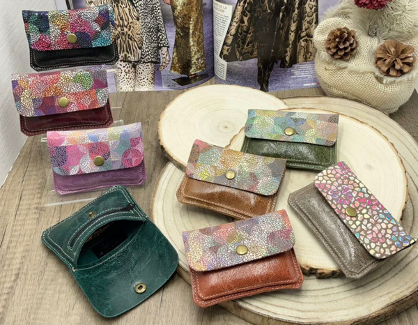 CARTERA MONEDERO SRA. PIEL COLORES 11x7cm