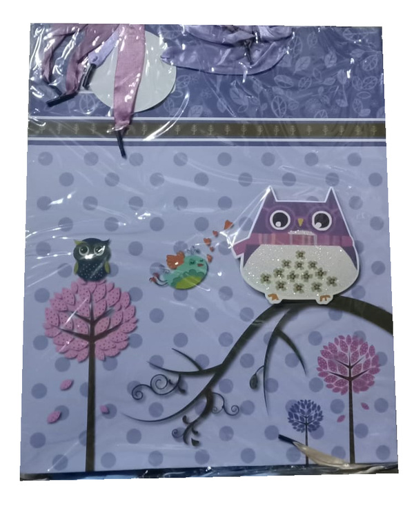 BOLSA REGALO CARTON BUHOS BRILLO 32x24cm (12)