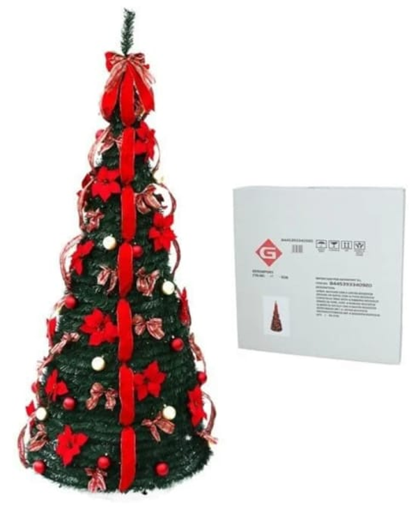 ARBOL NAVIDAD PLEGABLE DECORADO 60x150cm