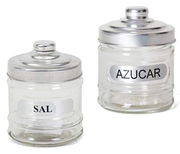 TARRO CRISTAL TAPA INOX. SAL/AZUCAR 280ml
