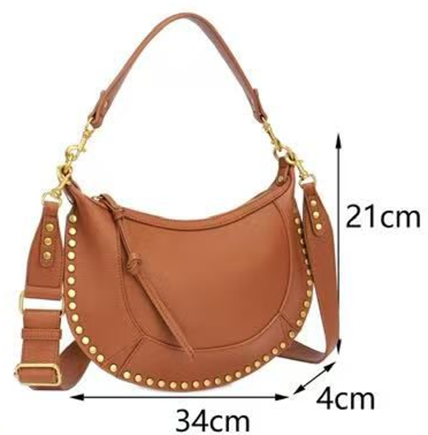 BOLSO OVALADO TACHUELAS 34x21cm