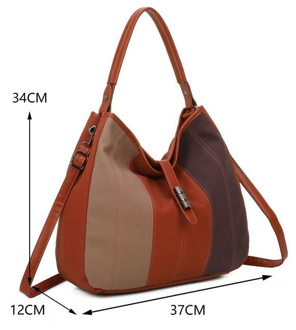 BOLSO CUADRADO MATERIAL TRICOLOR 37x34cm