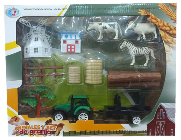 SET GRANJA ACCESORIOS CAJA 39x30cm